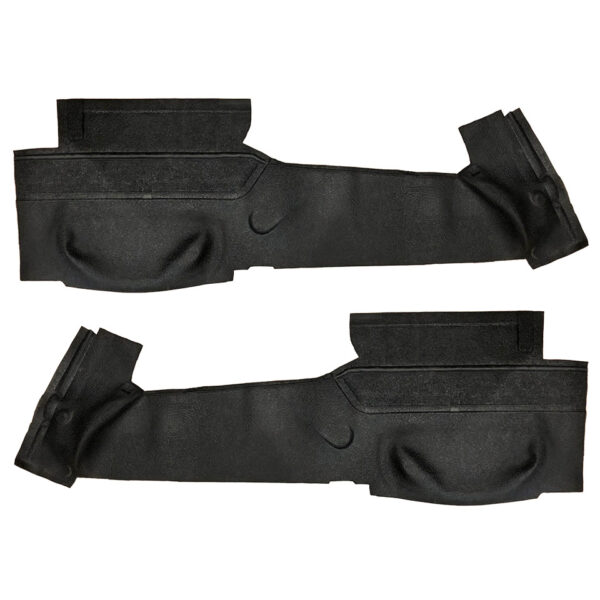 Rubber matten rond zetelsteunen doorloop (zonder wand achter zetel) zwart