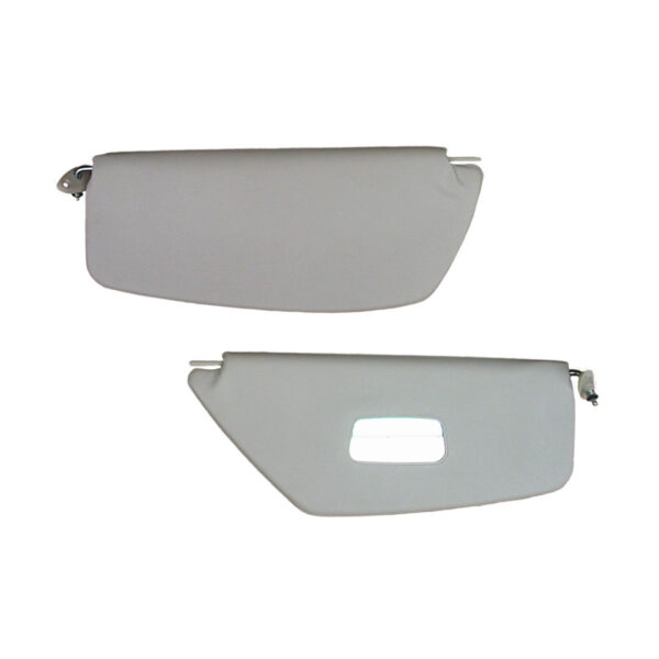 Zonnekleppen, per paar, wit, met spiegel