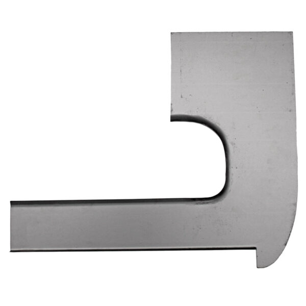 Plaat achter voorwiel, links