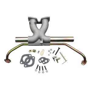 Centraal spruitstuk voor Weber IDF, afwerking in aluminium en ijzer