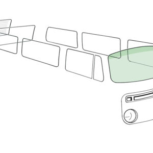 Voorruit groen met groene band