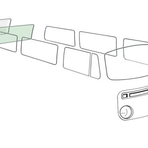 Achterruit, niet verwarmd, groen