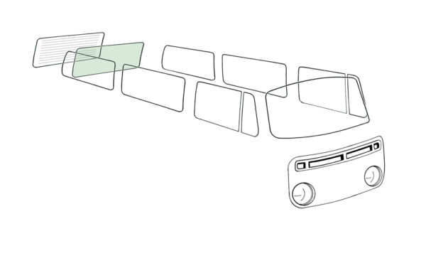 Achterruit, niet verwarmd, groen
