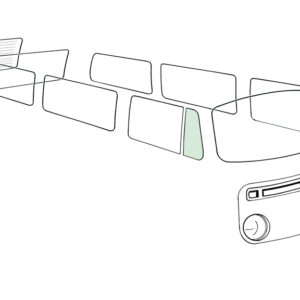 11962 Tochtruit vast, rechts, groen