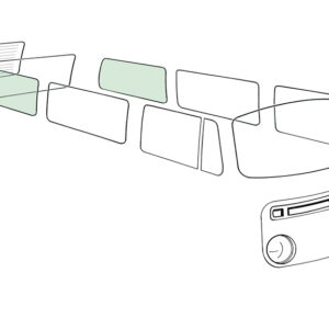 Zijruit achteraan L/R, groen