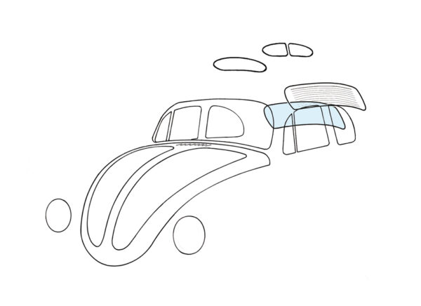 Achterruit, niet verwarmd