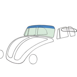 12013 Voorruit groen met blauwe band, cabrio