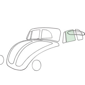 12022 Deurruit links, cabrio, groen