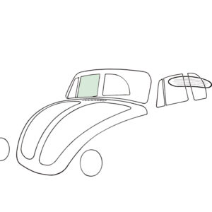 12024 Deurruit rechts, cabrio, groen