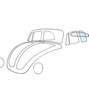 Zijruit achteraan, links, cabrio