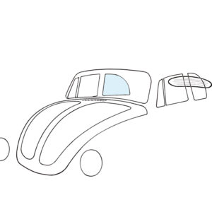 Zijruit achteraan, rechts, cabrio