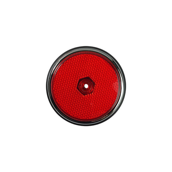 Zijreflector en rubber achteraan - rood/chroom