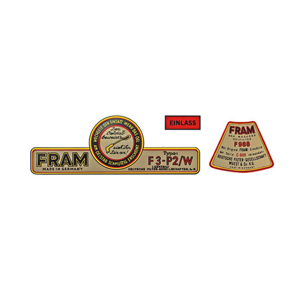 Sticker set voor FRAM oliefilterkit