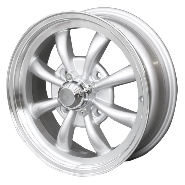Velg 8-spaaks, zilver, 4-gaats (4x130), 5.5 x 15", ET +30