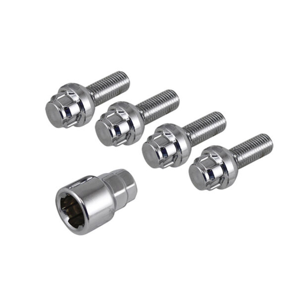 Wielboutsloten, antidiefstal, 5-gaats, 12 x 1.5, 4 stuks