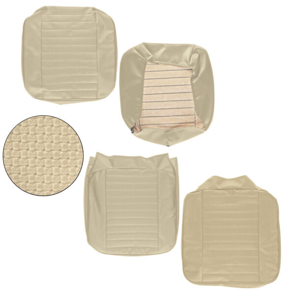 Zetelhoes set vooraan, Beige - walkthrough, Basket weave (horizontale lijnen)