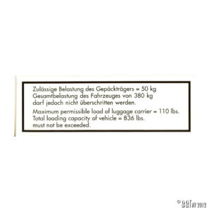 Sticker laadvermogen dakrek