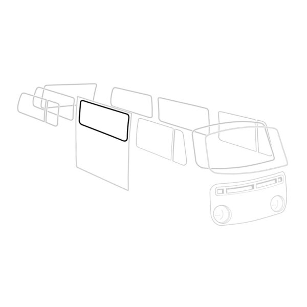 Zijruitrubber centraal 'Deluxe' (alu sierlijst)