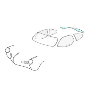 8980-100 Achterruit - Karmann Ghia coupé 08/55-07/74 verwarmd 12V