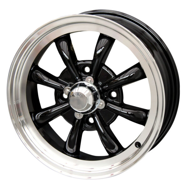 Velg 8-spaaks, zwart, 4-gaats (4x130), 5.5 x 15", ET +30