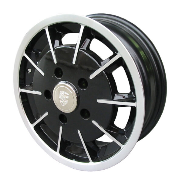Velg Gasburner, gepolijst/zwart, 5 gaats (5x130), 5.5 x 15", ET +35